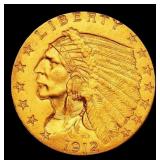 1912-p Gold Indian Quarter Eagle Near Top Pop! $2