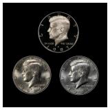 Complete 3 PC. 1987 Kennedy Half Dollar 50c set In