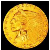 1910-p Gold Indian Quarter Eagle TOP POP! $2 1/2 m