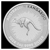 2024 Silver Kangaroo 1 oz .999 Silver Australia $1