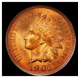 1902 Indian Cent . 1c Grades ms64 rd