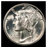 1940-s Mercury Dime 10c ms67 fsb SEGS
