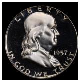 1957 Proof Franklin Half Dollar TOP POP! 50c pr69