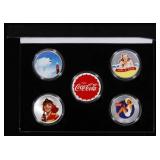 5 Coin Classic Coca-Cola Silver Plated Round Colle