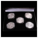 Morgan The king of silver dollars 5 Coin BU Set, 1