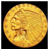 1912-p Gold Indian Quarter Eagle $2 1/2 ms65 SEGS