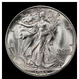 1945-s Walking Liberty Half Dollar 50c Grades ms66
