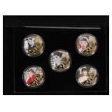 5 Coin Audrey Hepburn 24k Gold Plated Round Collec