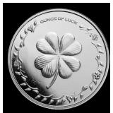 Lucky Clover & Horseshoe Style - 1 oz Silver Round
