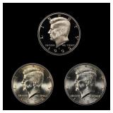Complete 3 PC. 1992 Kennedy Half Dollar 50c set In