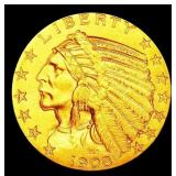 1908-p Gold Indian Half Eagle $5 ms65+ USCG