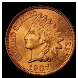 1907 Indian Cent Near Top Pop! 1c ms67 rd SEGS