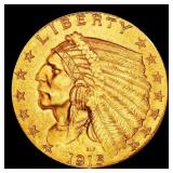 1915-p Gold Indian Quarter Eagle TOP POP! $2 1/2 m