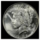1922-d Peace Dollar $1 Grades ms65