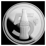 Coca-Cola 5 Cent Bottle 1 oz .999 Silver Round Rou