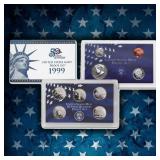 1999-2009 Full Proof Set Run - 127 Coins, 11 Sets