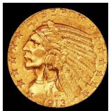 1913-s Gold Indian Half Eagle $5 ms62+ USCG