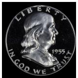 1955 Proof Franklin Half Dollar TOP POP! 50c pr69