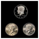 Complete 3 PC. 1982 Kennedy Half Dollar 50c set In