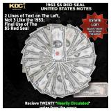 20x 1963 $5 Red Seal United States Note Heavily Ci