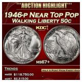 1946-p Walking Liberty Half Dollar Near Top Pop 50