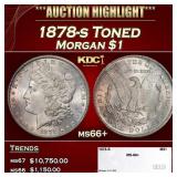 1878-s Morgan Dollar Toned $1 ms66+ SEGS
