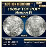 1888-p Morgan Dollar TOP POP! $1 ms68 SEGS