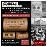 20 Circ GIMBLES Peace Dollar $1 Roll A Level
