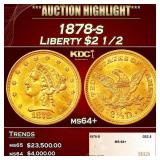 1878-s Gold Liberty Quarter Eagle $2 1/2 ms64+ SEG