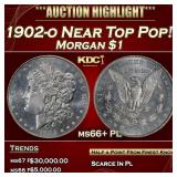 1902-o Morgan Dollar Near Top Pop! $1 ms66+ PL SEG