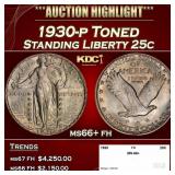 1930-p Standing Liberty Quarter Toned 25c ms66+ fh