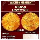 1892-s Gold Liberty Eagle $10 ms64+ SEGS