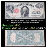 1907 $5 Large Size Legal Tender Note "WoodChopper"