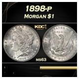 1898-p Morgan Dollar $1 Grades ms63