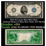 1914 $5 Large Size Blue Seal Federal Reserve Note