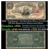 1886 $10 Red Seal Silver Certificate "Tombstone" F