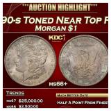 1890-s Morgan Dollar Toned Near Top Pop $1 ms66+ S