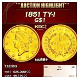 1851 Gold Dollar TY-I $1 ms66+ SEGS