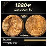 1920-p Lincoln Cent 1c Grades ms66 rd