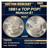 1881-s Morgan Dollar TOP POP! $1 ms69 SEGS
