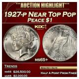 1927-p Peace Dollar Near Top Pop $1 ms65+ SEGS