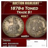 1878-s Trade Dollar Toned $1 ms65+ SEGS
