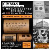 20 GIMBLES Silver Dollar Roll Morgan Circ C