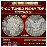 1891-cc Morgan Dollar Toned Near Top Pop $1 ms66+