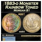 PCGS 1883-o Morgan Dollar Monster Rainbow Toned $1