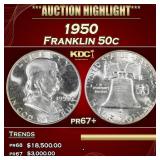 1950 Proof Franklin Half Dollar 50c pr67+ SEGS