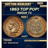 1863 Indian Cent TOP POP! 1c ms67 SEGS