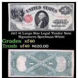 1891 $1 Treasury Note Edwin M Stanton Grades Selec