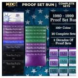 1980-1999 Proof Set Run 107 Coins 20 Complete Sets