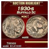1930-s Buffalo Nickel 5c ms66 SEGS
